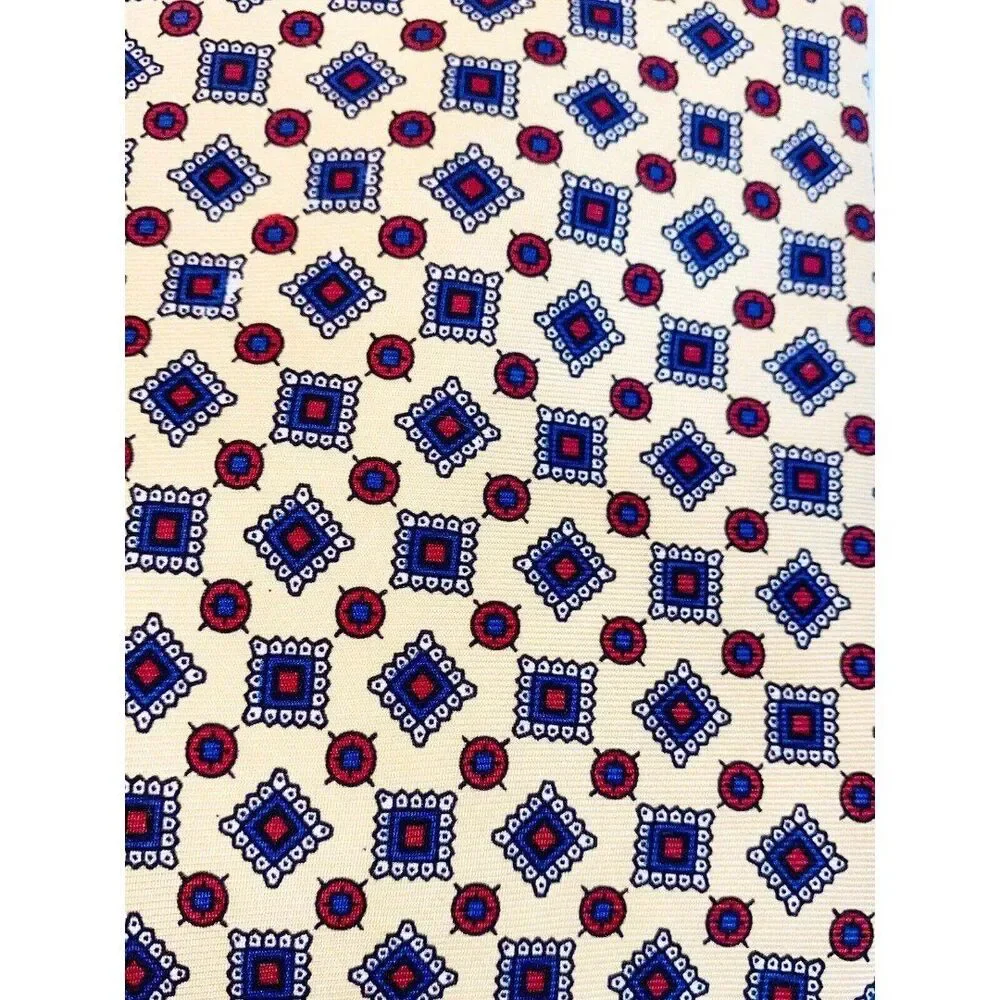 Savile Row Tie Yellow Blue Burgundy